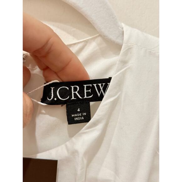 J. Crew Sleeveless High-Neck Cotton Poplin A-Line Midi Dress White Womens Size 4 - Picture 5 of 7